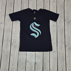 NHL Seattle Kraken Navy Logo Tee Boys Size Small